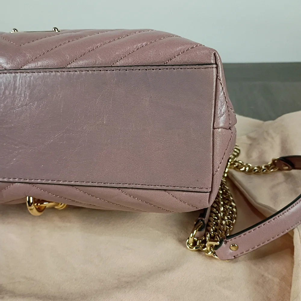 Rebecca Minkoff Edie Flap Pink/Taupe w/Gold - Picture 7 of 11